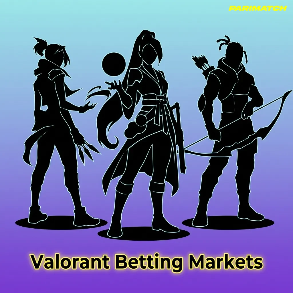 Valorant esports betting showing match odds, tournament logos, and tactical shooter gameplay with agents and abilities — Parimatch in India