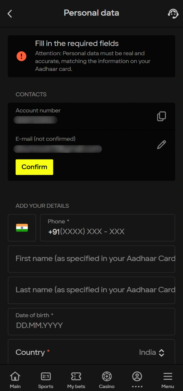 Complete the KYC steps for a secure Parimatch JetX experience.