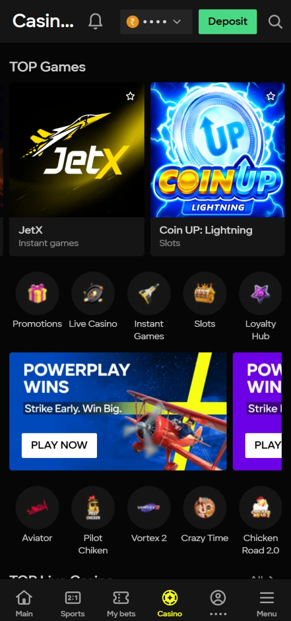 Browse the official lobby to find the best Parimatch Slot Machines.