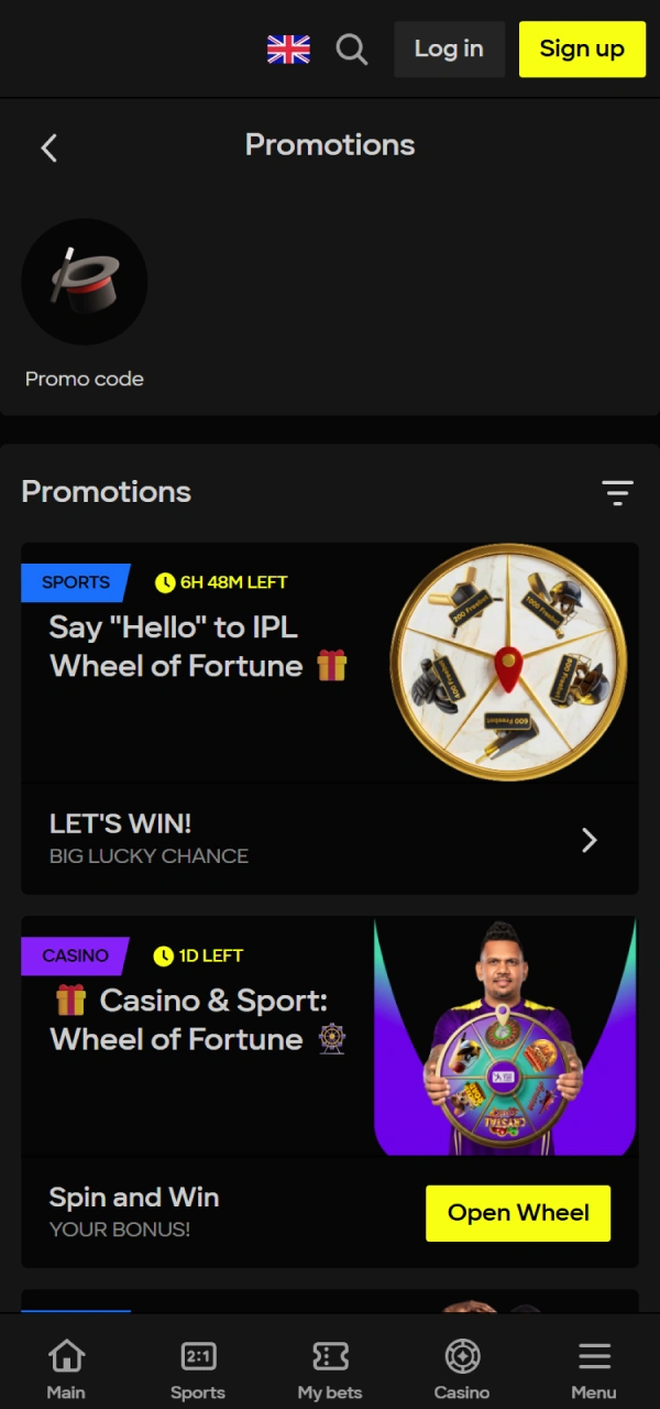 Claim exclusive mobile rewards and offers via the Parimatch Android App.
