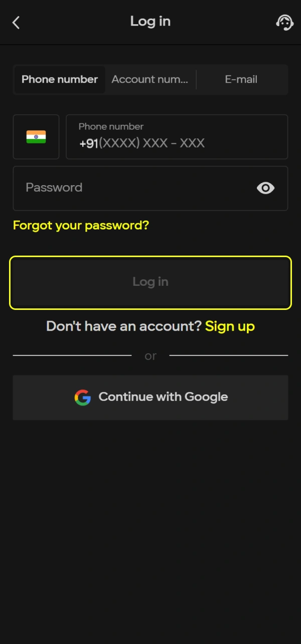 Finalize the entry process for your Parimatch Login via Mobile App.