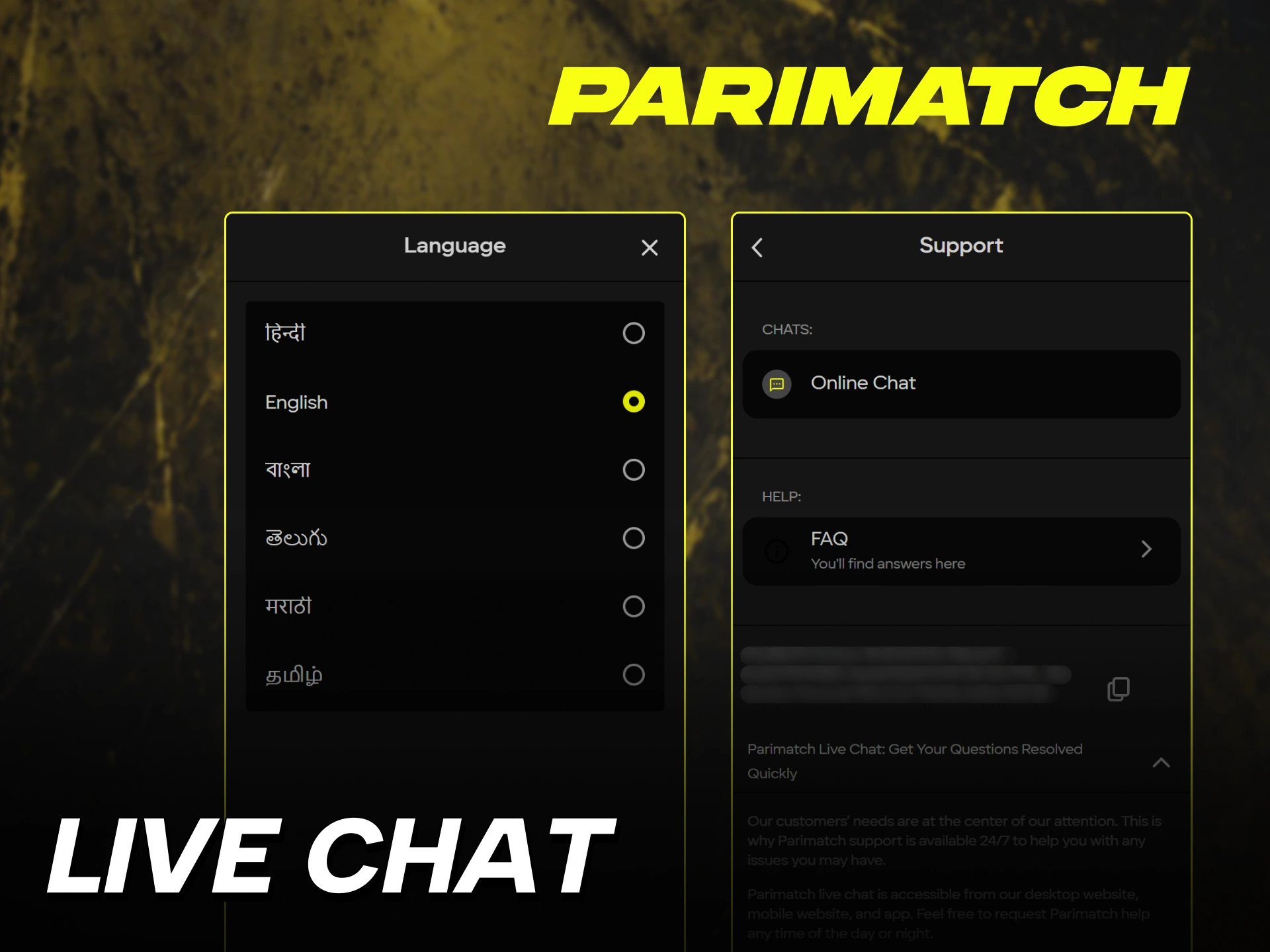 parimatch customer support india